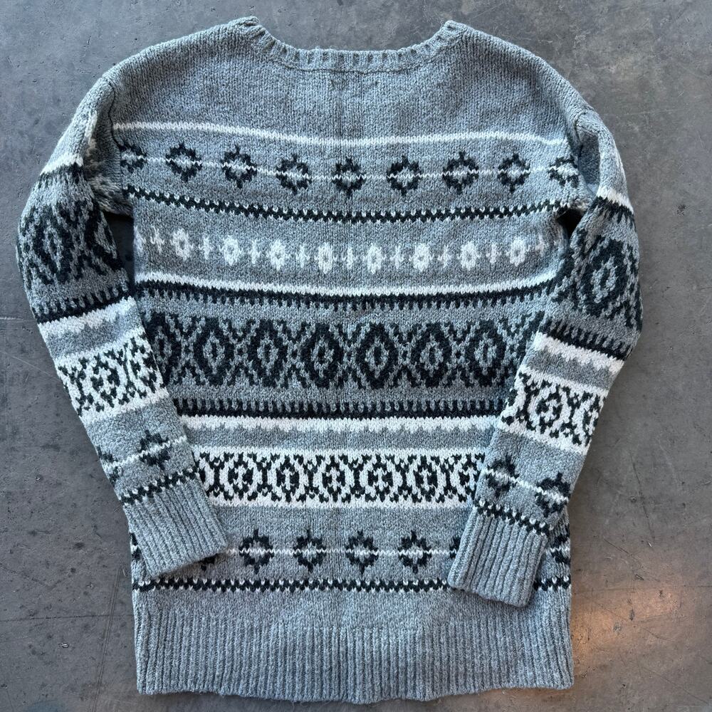 Vintage Y2K American Eagle Outfitters Fair Isle Nordic Knit Cozy Sweater Small - Picture 2 of 5